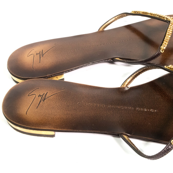 Giuseppe Zanotti Womens Fancy Bling Stone Thong Sandals Size 8.5 - Picture 7 of 12